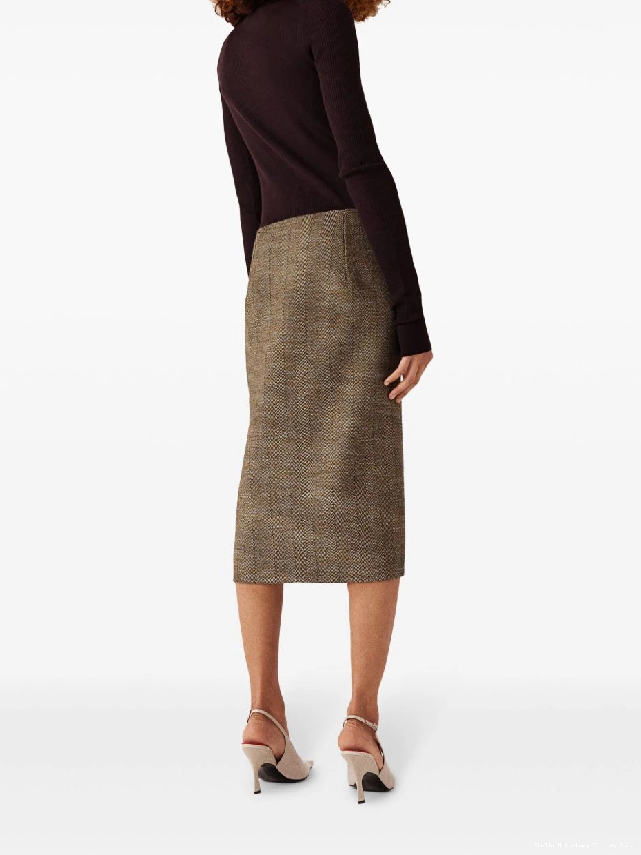 Cheap Women midi skirt Stella side-slit tweed McCartney 0717